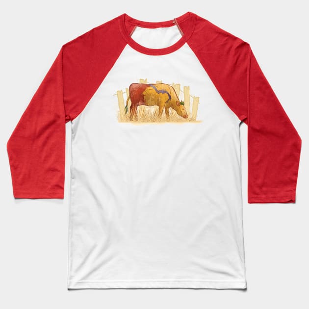 Ode to Heffer Baseball T-Shirt by TaylorRoseMakesArt